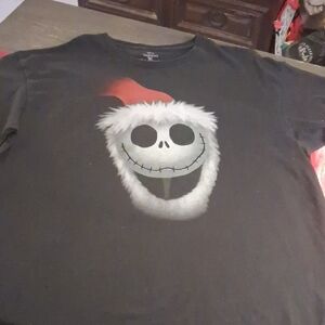 Disney Black Tee with Santa Skull Design